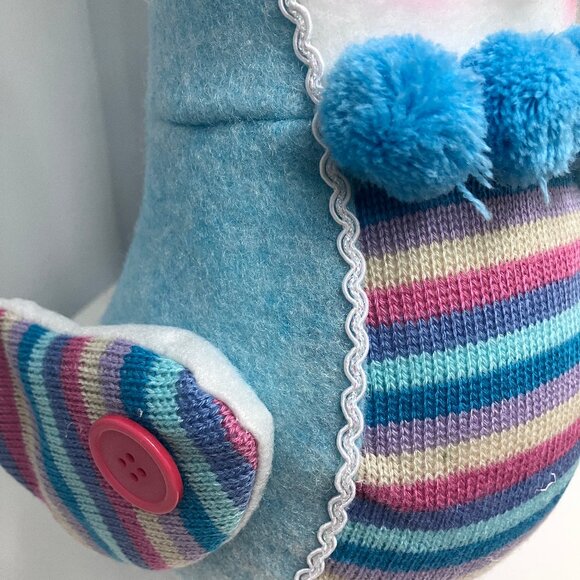 Christmas Big Fabric Bird Decor Holiday Winter Blue Sweater Hat Jumbo - Picture 6 of 9